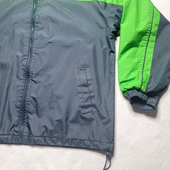 Vintage i5 Apparel Windbreaker Jacket Men's Size Large Blue Green Full Zip Retro - Picture 2 of 9